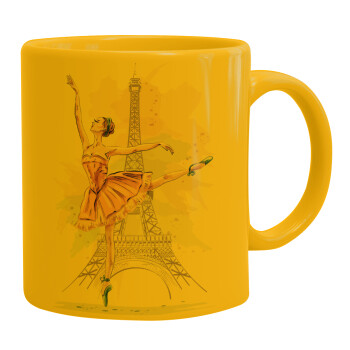 Ballerina in Paris, Κούπα, κεραμική κίτρινη, 330ml (1 τεμάχιο)