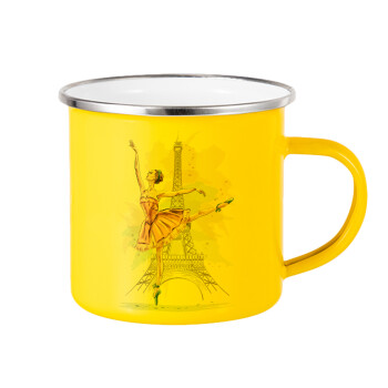 Ballerina in Paris, Yellow Enamel Metallic Cup 360ml