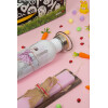 Easter Set, SS Metallic water bottle (620ml, stainless steel) & scented flat Easter candle (30cm) (PINK)