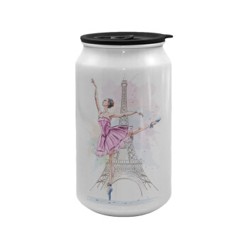 Ballerina in Paris, Κούπα ταξιδιού μεταλλική με καπάκι (tin-can) 500ml