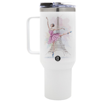 Ballerina in Paris, Mega Stainless steel Tumbler with lid, double wall 1,2L