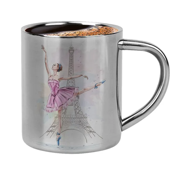 Ballerina in Paris — Double-wall metal cup for espresso (220ml)