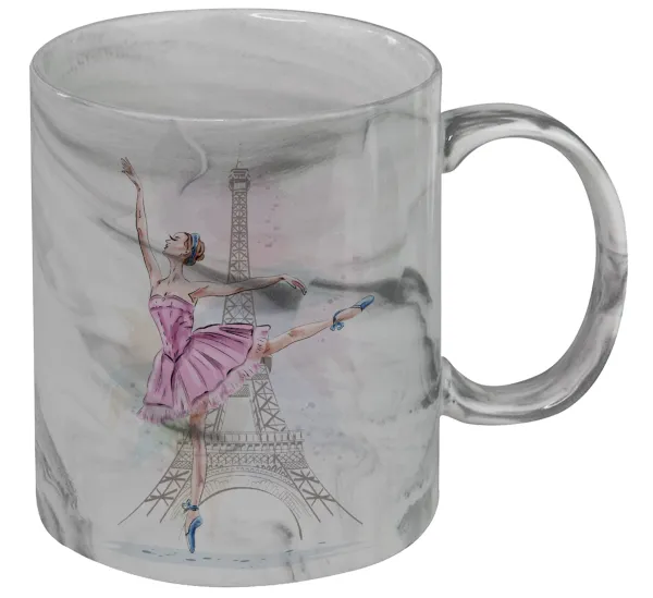 Ballerina in Paris — Κούπα κεραμική, marble style (μάρμαρο), 330ml