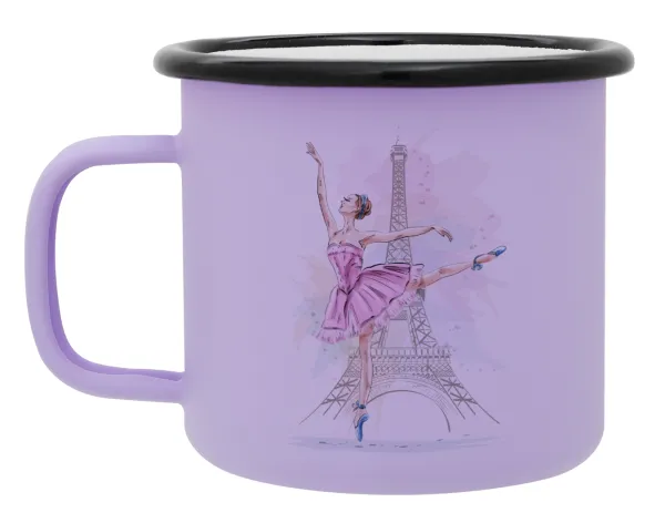Ballerina in Paris — Κούπα Μεταλλική εμαγιέ ΜΑΤ Light Pastel Purple 360ml