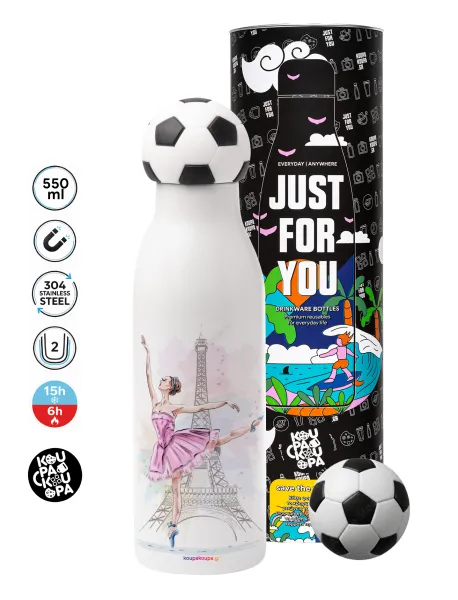 Ballerina in Paris — Soccer Metal mug thermos, double wall, 550ml