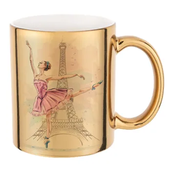 Ballerina in Paris, Κούπα κεραμική, χρυσή καθρέπτης, 330ml