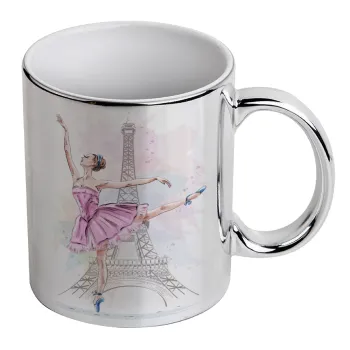 Ballerina in Paris, Κούπα κεραμική, ασημένια καθρέπτης, 330ml