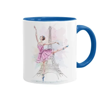 Ballerina in Paris, Κούπα χρωματιστή μπλε, κεραμική, 330ml