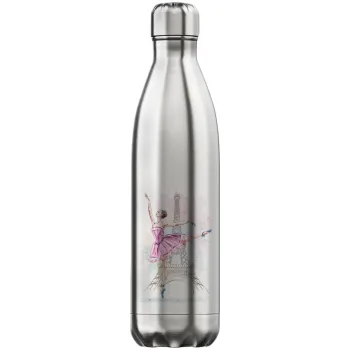 Ballerina in Paris, Inox (Stainless steel) hot metal mug, double wall, 750ml