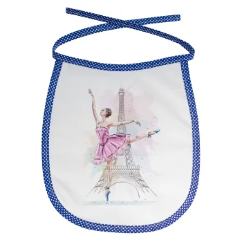 Ballerina in Paris, Σαλιάρα μωρού αλέκιαστη με κορδόνι Μπλε