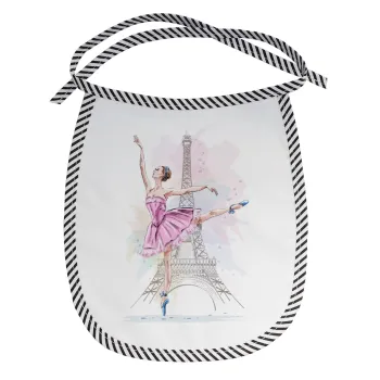 Ballerina in Paris, Σαλιάρα μωρού αλέκιαστη με κορδόνι Μαύρη