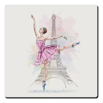 Ballerina in Paris, Τετράγωνο μαγνητάκι ξύλινο 6x6cm