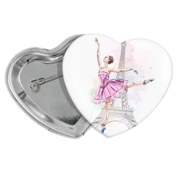 Ballerina in Paris, Κονκάρδα παραμάνα καρδιά (57x52mm)