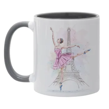 Ballerina in Paris, Mug colored grey, ceramic, 330ml