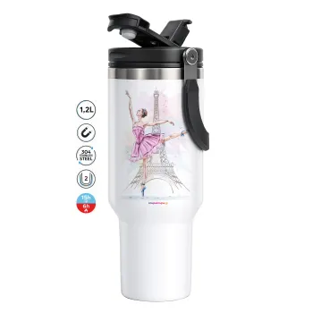 Ballerina in Paris, Mega Stainless steel Tumbler with lid, double wall 1,2L