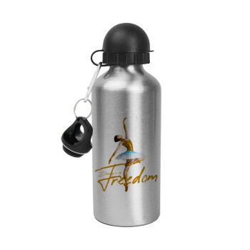 Gold Dancer, Metallic water jug, Silver, aluminum 500ml