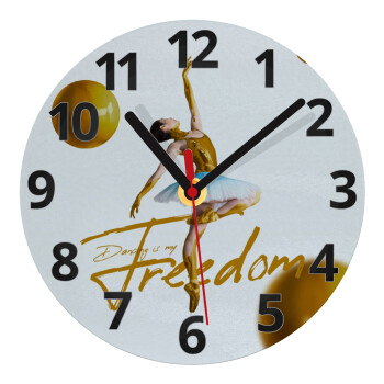 Gold Dancer, Ρολόι τοίχου γυάλινο (20cm)