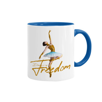 Gold Dancer, Mug colored blue, ceramic, 330ml