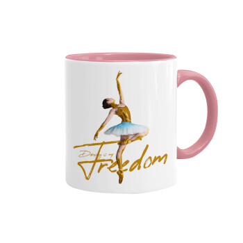 Gold Dancer, Mug colored pink, ceramic, 330ml