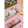 Easter Set, SS Metallic water bottle (620ml, stainless steel) & scented flat Easter candle (30cm) (PINK)