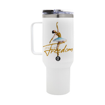 Gold Dancer, Mega Stainless steel Tumbler with lid, double wall 1,2L