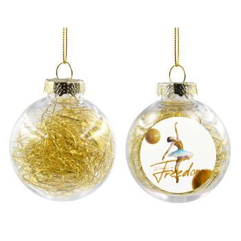 Gold Dancer, Χριστουγεννιάτικη μπάλα δένδρου διάφανη με χρυσό γέμισμα 8cm