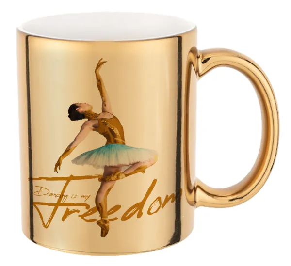 Gold Dancer — Mug ceramic, gold mirror, 330ml