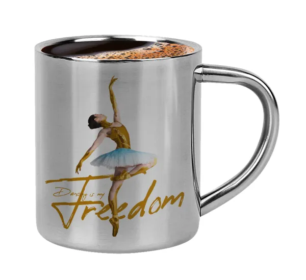 Gold Dancer — Double-wall metal cup for espresso (220ml)