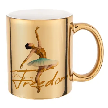 Gold Dancer, Κούπα κεραμική, χρυσή καθρέπτης, 330ml