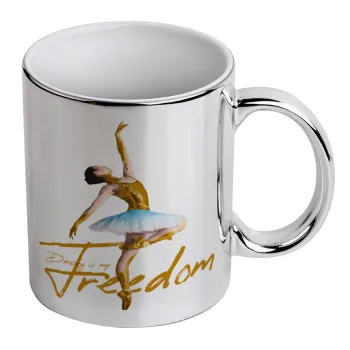 Gold Dancer, Κούπα κεραμική, ασημένια καθρέπτης, 330ml