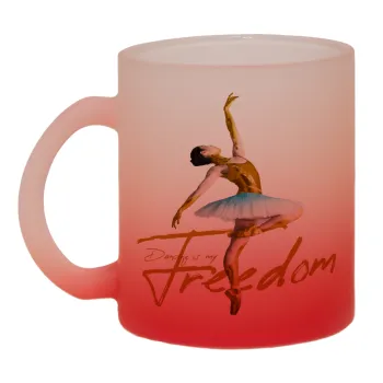 Gold Dancer, Κούπα γυάλινη δίχρωμη με βάση το κόκκινο ματ, 330ml