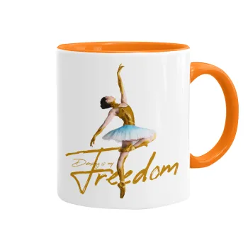 Gold Dancer, Κούπα χρωματιστή πορτοκαλί, κεραμική, 330ml