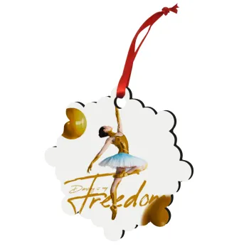 Gold Dancer, Christmas ornament snowflake wooden 7.5cm