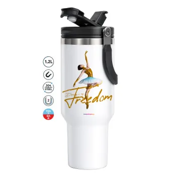 Gold Dancer, Mega Stainless steel Tumbler with lid, double wall 1,2L