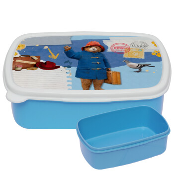 Αρκουδάκι Πάντινγκτον, ΜΠΛΕ παιδικό δοχείο φαγητού (lunchbox) πλαστικό (BPA-FREE) Lunch Βox M18 x Π13 x Υ6cm