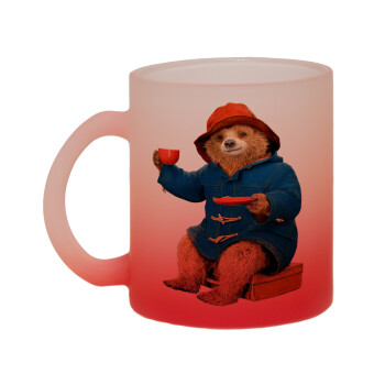 Αρκουδάκι Πάντινγκτον, Κούπα γυάλινη δίχρωμη με βάση το κόκκινο ματ, 330ml