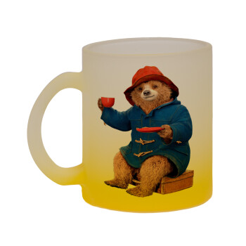 Αρκουδάκι Πάντινγκτον, Κούπα γυάλινη δίχρωμη με βάση το κίτρινο ματ, 330ml