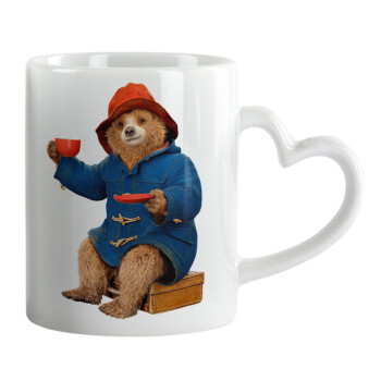 Αρκουδάκι Πάντινγκτον, Mug heart handle, ceramic, 330ml