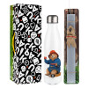 Easter candle, metallic white thermos bottle (500ml) & aromatic flat candle (30cm) (GRAY)