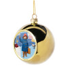 Golden Christmas tree ball ornament 8cm
