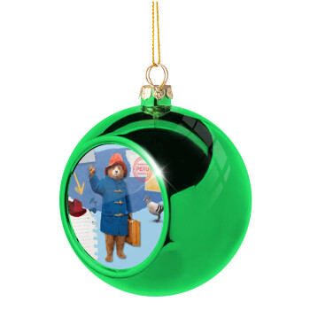 Αρκουδάκι Πάντινγκτον, Χριστουγεννιάτικη μπάλα δένδρου Πράσινη 8cm