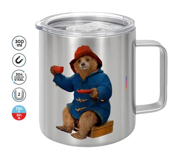 Αρκουδάκι Πάντινγκτον — Double-walled stainless steel mug 300ml with temperature-retaining lid
