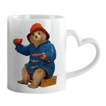 Αρκουδάκι Πάντινγκτον, Mug heart handle, ceramic, 330ml