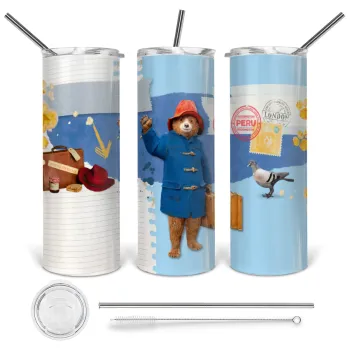 Αρκουδάκι Πάντινγκτον, Tumbler stainless steel 600ml, with metal straw & cleaning brush