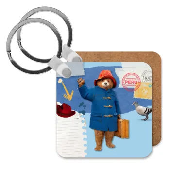 Αρκουδάκι Πάντινγκτον, Μπρελόκ Ξύλινο τετράγωνο MDF