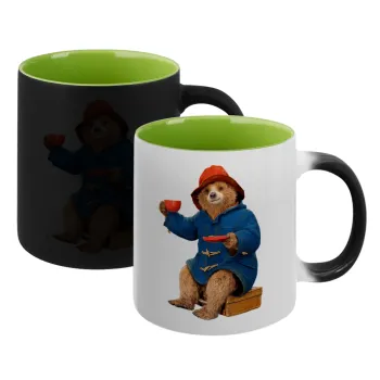 Αρκουδάκι Πάντινγκτον, Κούπα Μαγική εσωτερικό πράσινο, κεραμική 330ml που αλλάζει χρώμα με το ζεστό ρόφημα