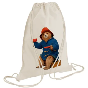 Αρκουδάκι Πάντινγκτον, Τσάντα πλάτης πουγκί GYMBAG natural (28x40cm)