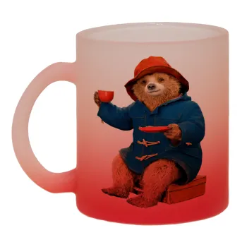 Αρκουδάκι Πάντινγκτον, Κούπα γυάλινη δίχρωμη με βάση το κόκκινο ματ, 330ml