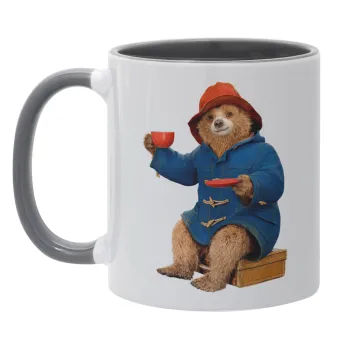 Αρκουδάκι Πάντινγκτον, Κούπα χρωματιστή γκρι, κεραμική, 330ml