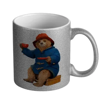 Αρκουδάκι Πάντινγκτον, Κούπα Ασημένια Glitter που γυαλίζει, κεραμική, 330ml